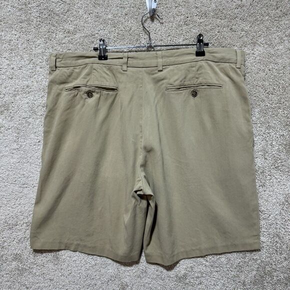 Tommy Bahama Casual Shorts Men's 38 Pleated Khaki‎ Brown Silk Cotton Blend - Picture 12 of 12